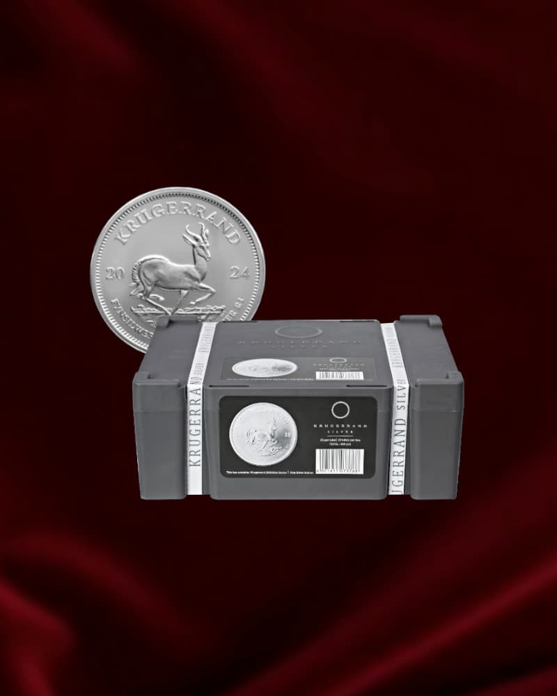 Caja 500 monedas PLATA Krugerrandde Sudáfrica de 1oz. 2026