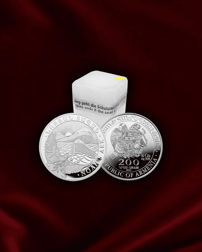 Tubo de 20 monedas de plata Arca de Noé de Armenia de 1/2 oz. 2025/26