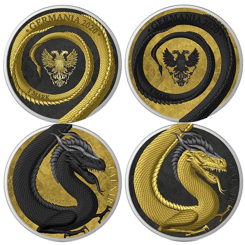2 x 1 Unze Silber Germania Beasts "Fafnir" Limited Edition 2020 1. Ausgabe