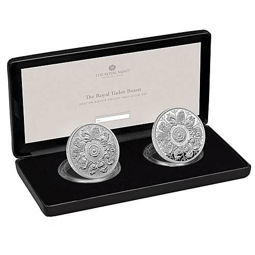 Silberset 2 x 1 oz Tudor Beasts Completer Proof & Reverse Proof 2027