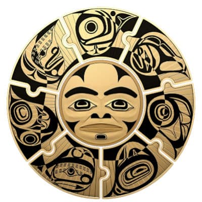 Kanada - 190 CAD Der Himmelskreis: Puzzle Set 2023 - Silber PP Gilded
