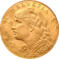 10 francos suizos (medio Vreneli)