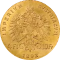 4 florines / 10 francos (Austria-Hungría)