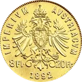 8 florines / 20 francos (Austria-Hungría)