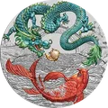 Dragón y Koi · Coloreada